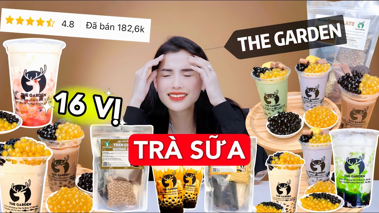 [Review] 16 Vị Trà Sữa The Garden HOT SHOPEE: Dưa Vàng, Xoài, Sầu Riêng, Hoàng Kim..v..v..