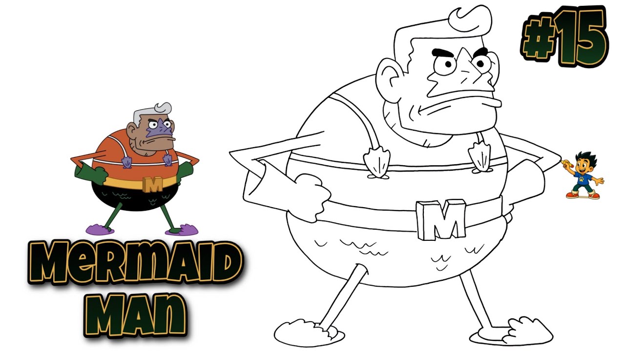 How To Draw Draw Mermaid Man Easy Step By Step 