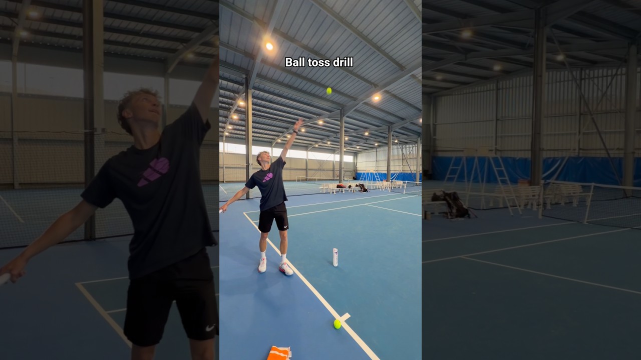 Serve ball toss drill with Felix Balshaw (ATP No 628 🇫🇷) #tennis