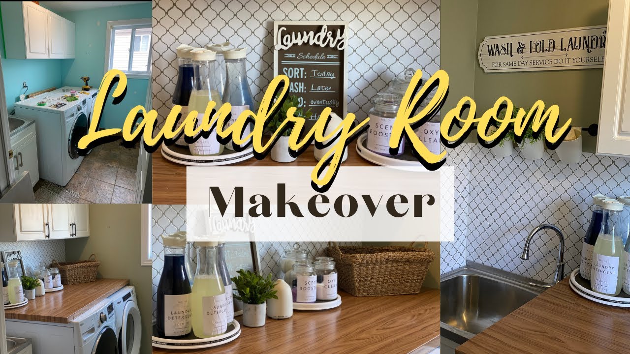 LAUNDRY ROOM MAKEOVER ON A BUDGET | LAUNDRY ROOM DECORATING IDEAS | MASSIVE TRANSFORMATIONS