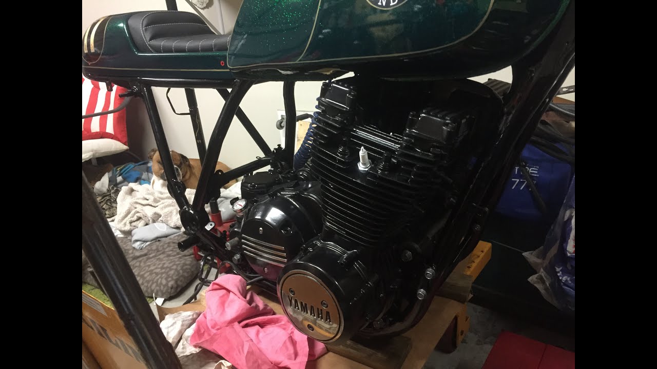 Yamaha XS1100 Cafe Racer Project   Ep 14   Fitting the Engine into the Frame