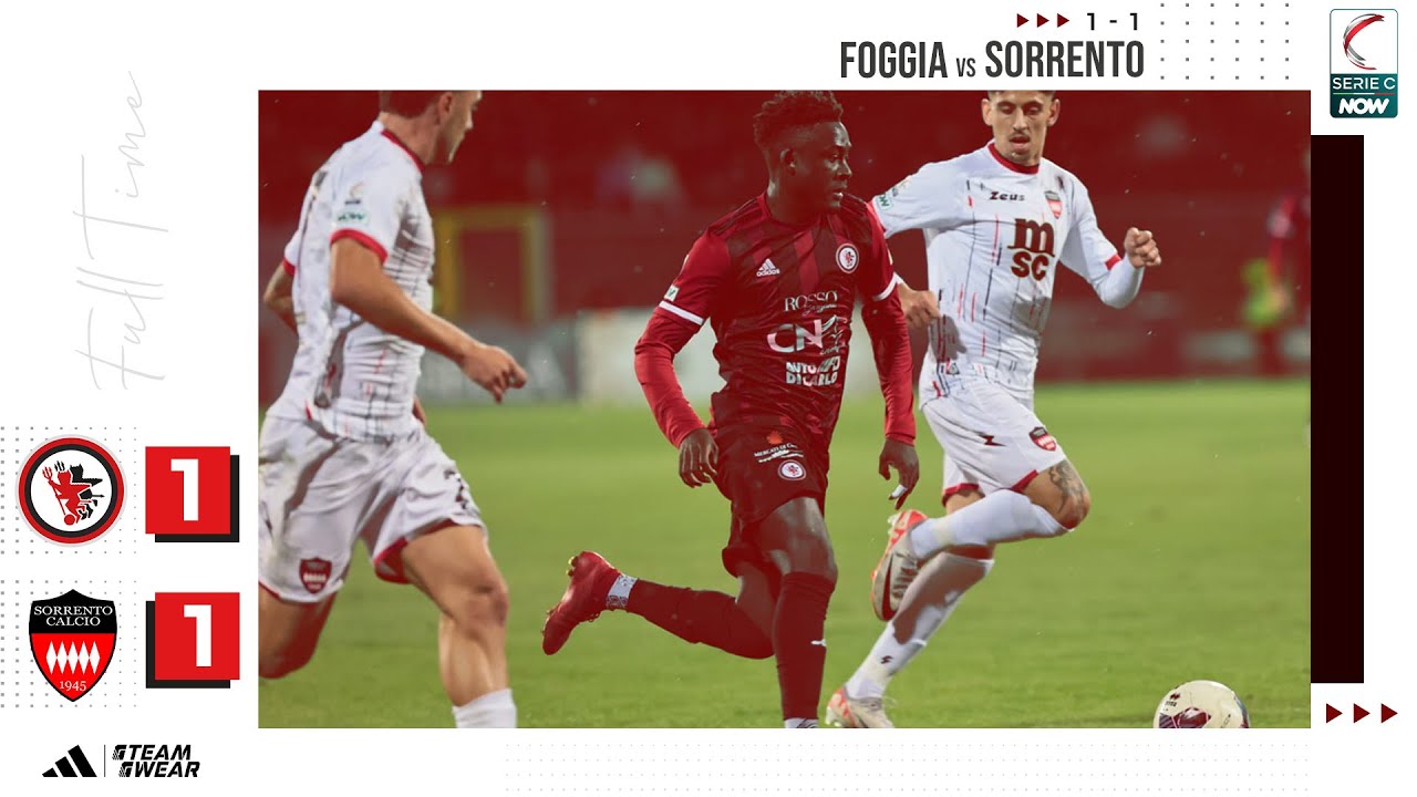 FOGGIA - SORRENTO 1 a 1: gli Highlights