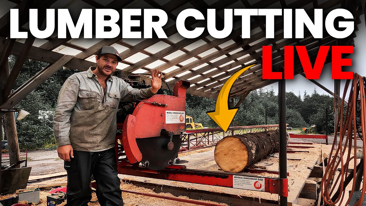 Sawmilling 2x8 Floor Joists on Mobile Dimension Sawmill