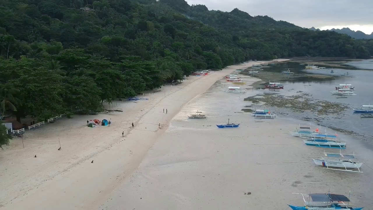 Punta ballo white sand beach,Sipalay | whole aerial video clip