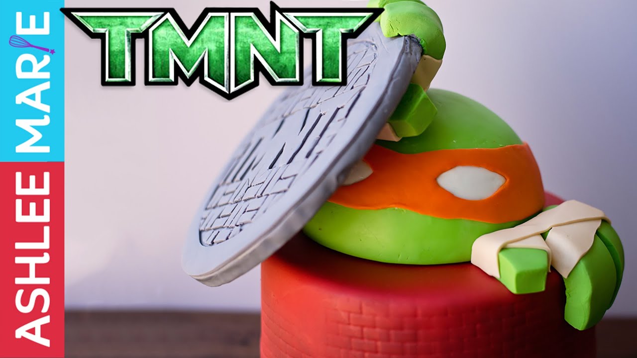 Teenage Mutant Ninja Turtles head cake and fondant hands - TMNT cake 2