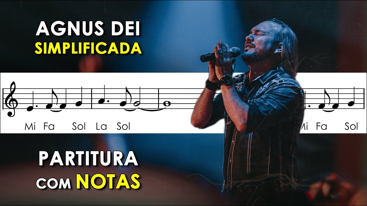Agnus Dei | Partitura com Notas para Flauta Doce, Violino + Playback no Piano | David Quinlan