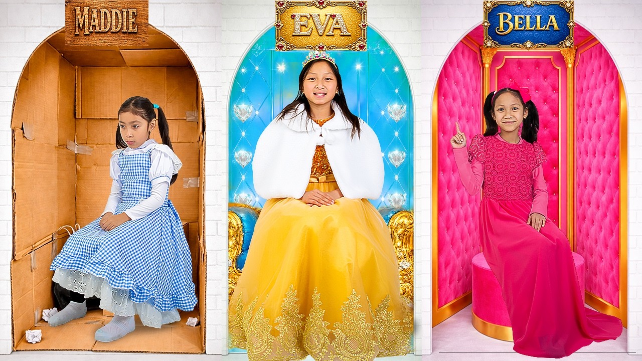 Maddie Eva & Bella Poor vs Rich vs Giga Rich School Adventure