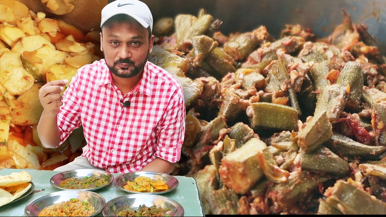 Street Food in Old Karachi | Aalo ki Bhujya, Bhindi, Palak, Mash ki Dal | Pakistani Vegetarian Food