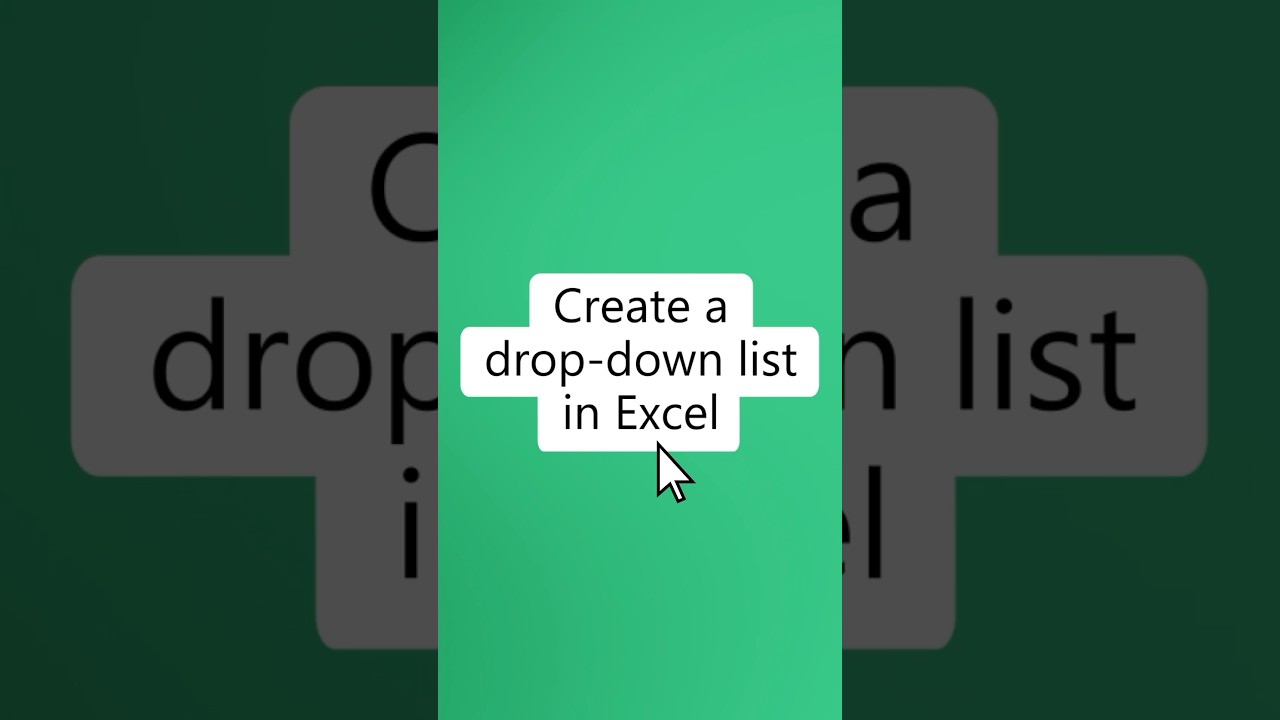 How to create a dropdown list in Excel (30 second tutorial) | Microsoft