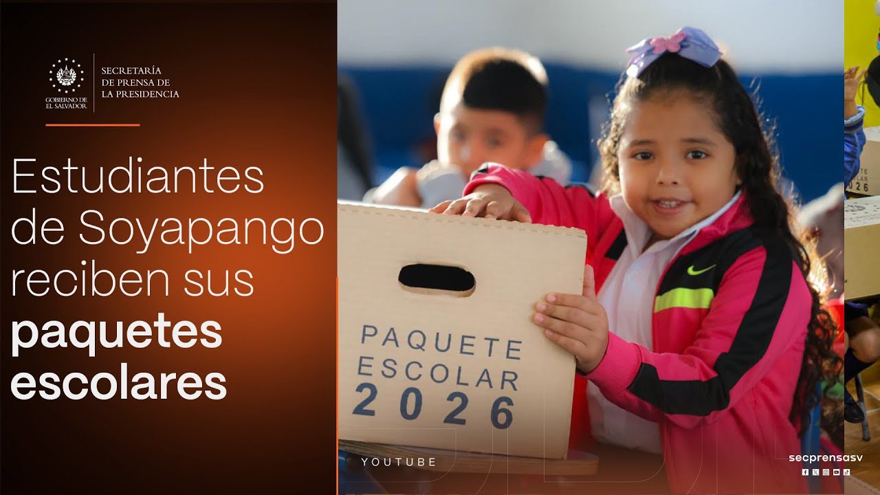 Gobierno del Presidente Nayib Bukele entrega insumos a alumnos de centro escolar en Las Margaritas