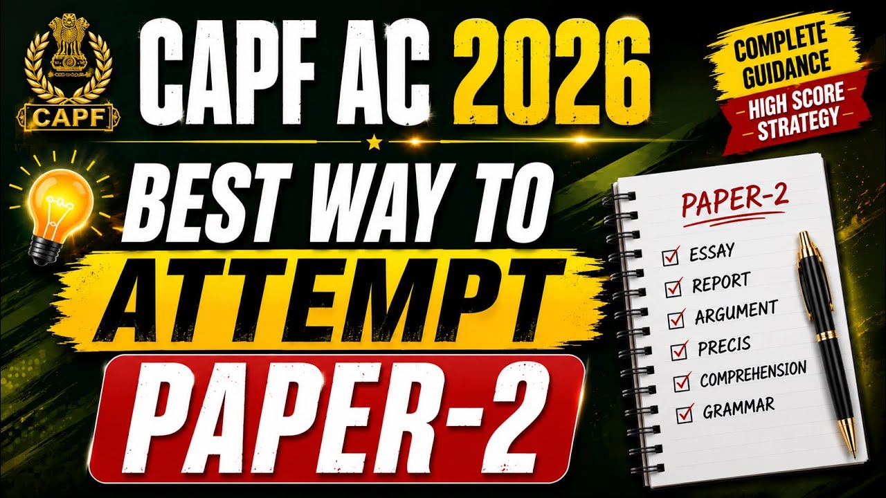 How To Attempt Paper-2 of CAPF AC 2026 EXAM  