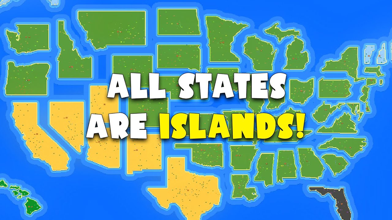 What If All US States Were Islands? - Worldbox