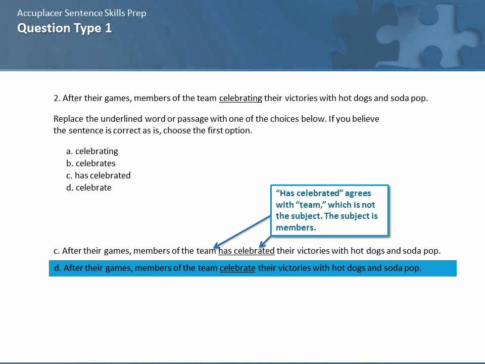 Accuplacer Sentence Skills Test Prep, Part 1