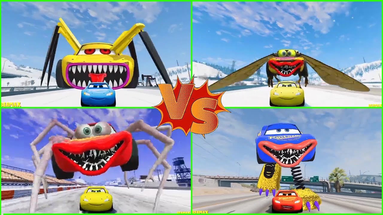 ULTIMATE CAR BATTLE! 🚗🔥 McQueen Eater vs Mega Monster Trucks | GTA 5 FIGHT