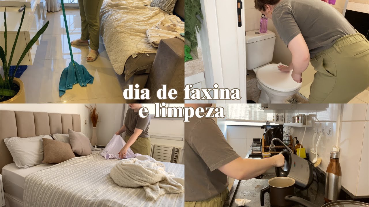 Um dia comigo - limpando e arrumando meu apê