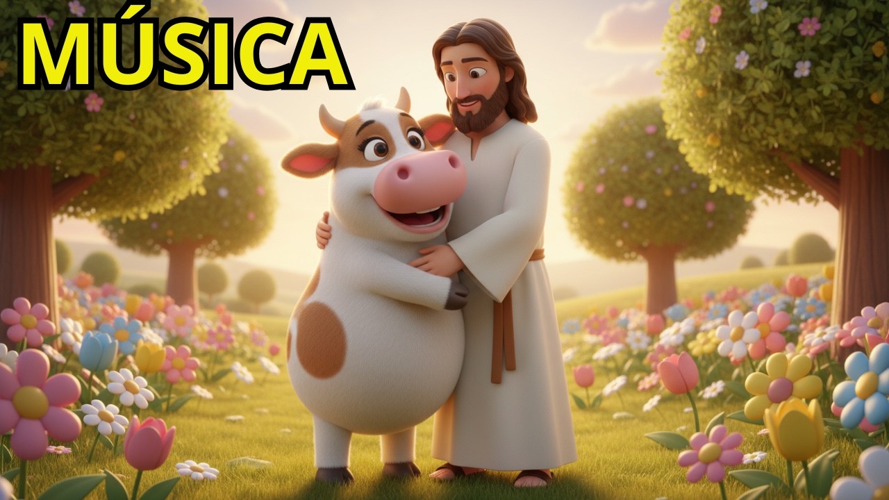 A Vaquinha Feliz que Ama Jesus 🐮💛 | Música Infantil Cristã Alegre Melodia Pop Kids