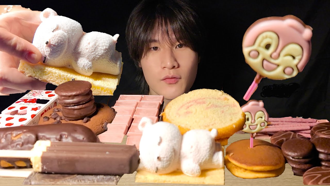 SUB) Клубника в шоколаде! Зимняя подборка свежих клубничных десертов!! Mukbang ASMR