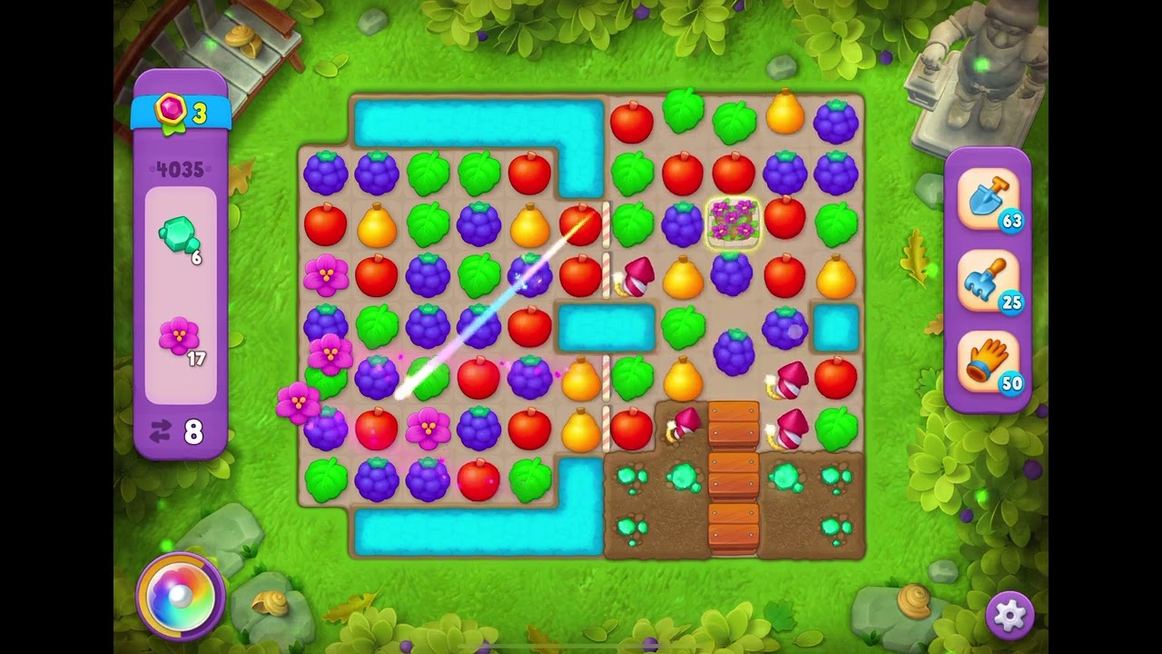 GardenScapes Level 4035 no boosters (15 moves)