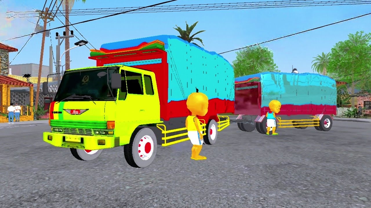 Upin dan Ipin Bawa Truk Oleng Gandeng Ke Pasar Antar Nasi Lemak 😀😂 upinstori