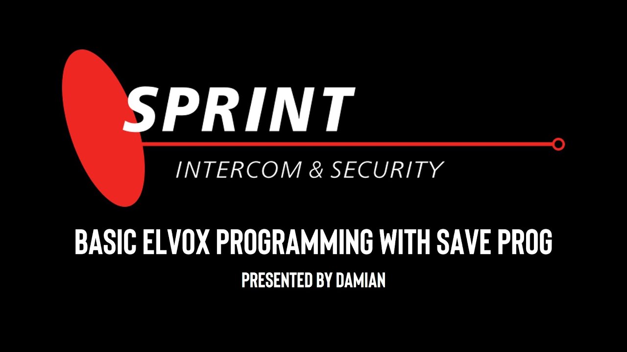 Elvox Door Station Programming Guide using Save Prog