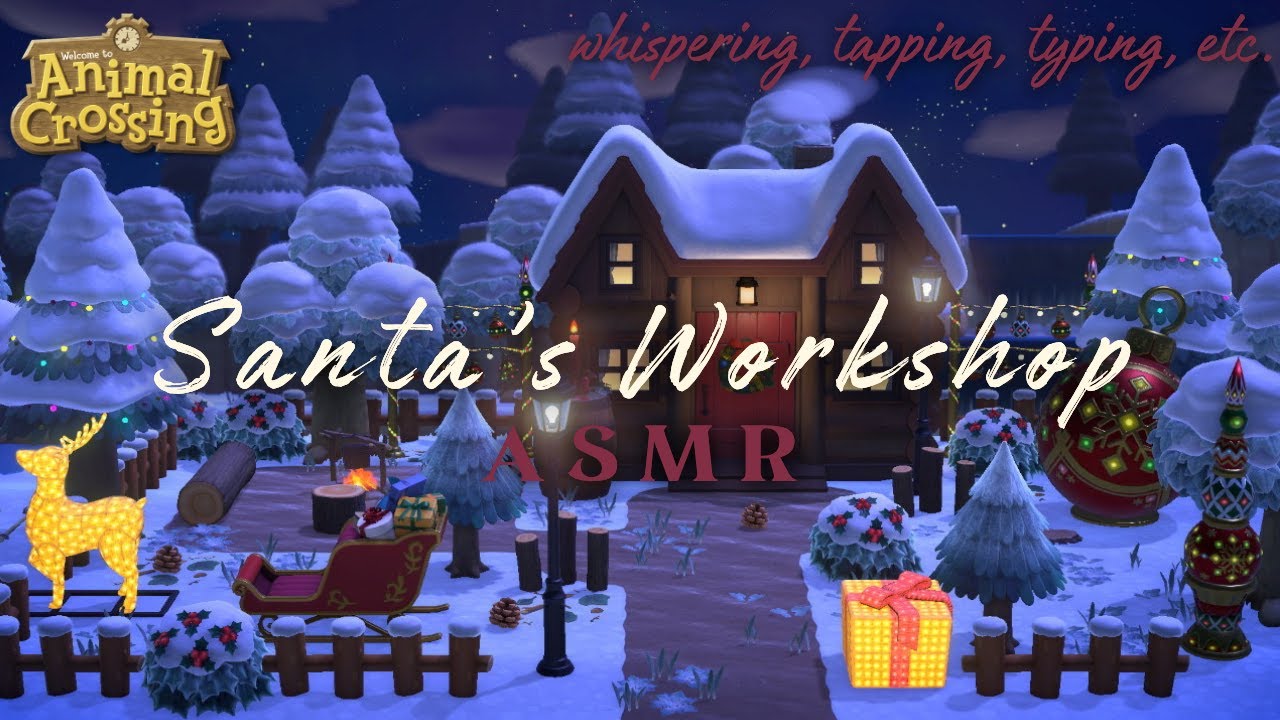 ASMR 🎅🎄 Santa's Workshop Build in Animal Crossing (whispering, tapping, controller/keyboard sounds)