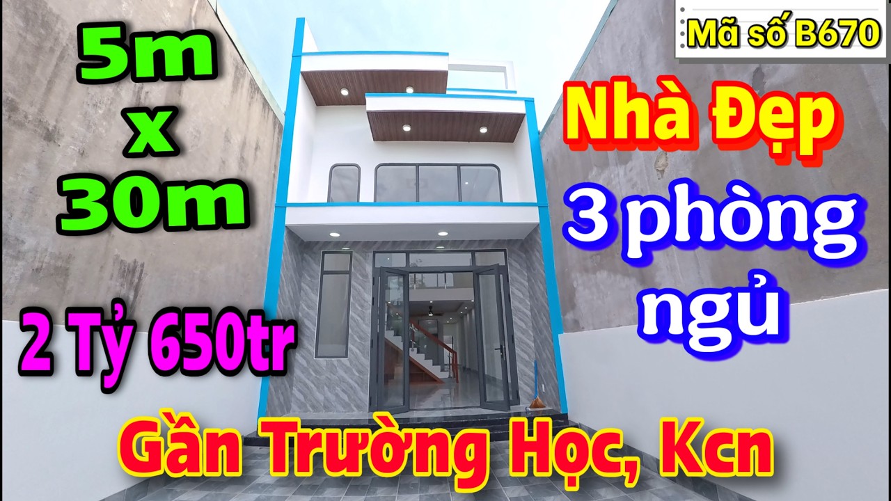 Nhà Đẹp Bến Cát || MS: B670 || nhà 3 Phòng Ngủ Sát Trường Học, KCN, Vành đai 4.
