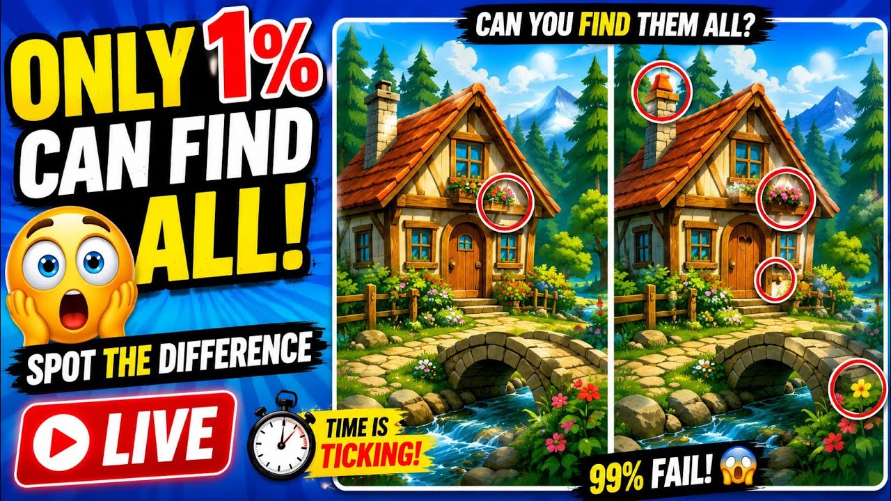 🔥 SPOT THE DIFFERENCE LIVE 🔍 Only 1% Can Find All Differences!
