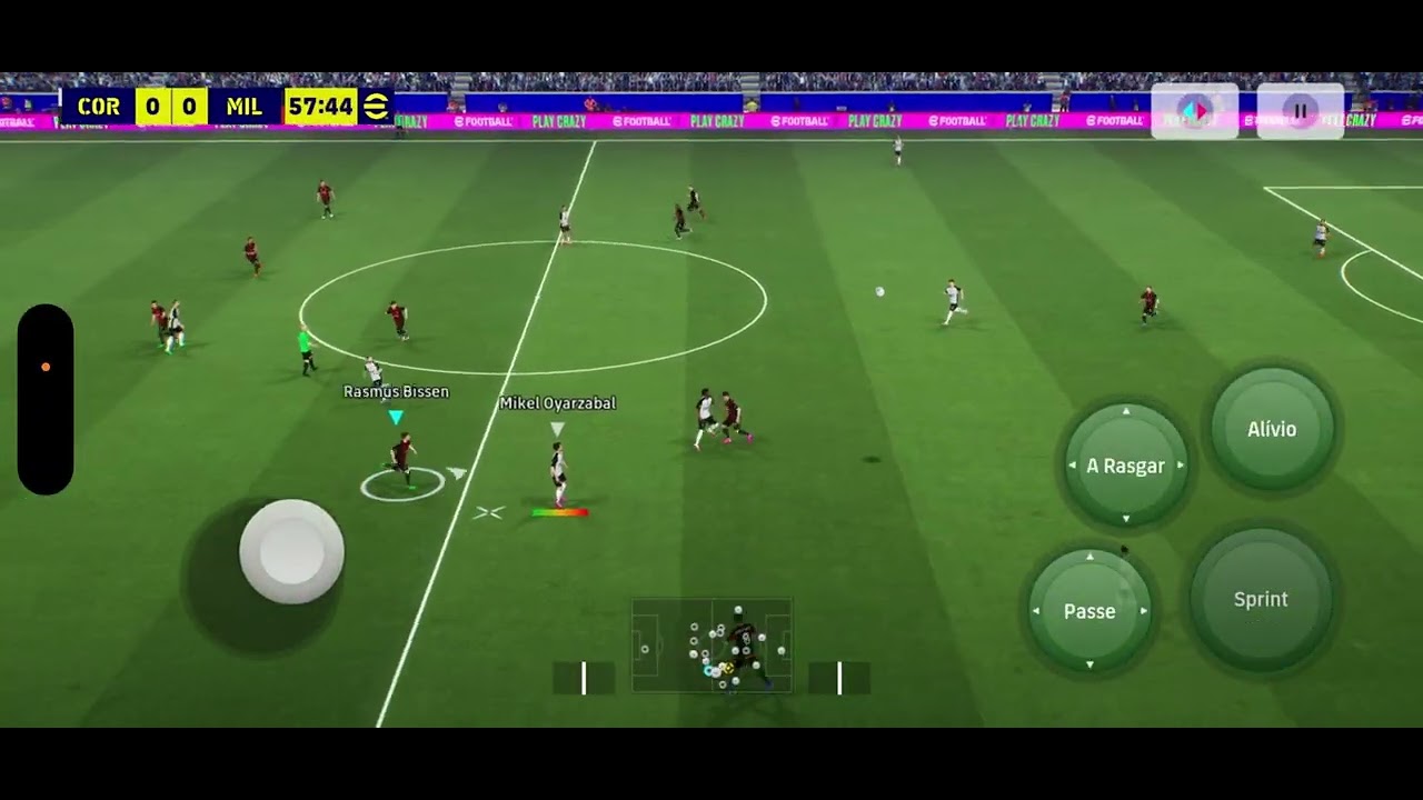 Jogando pela primeira vez efootbool qual será que ficou placar 