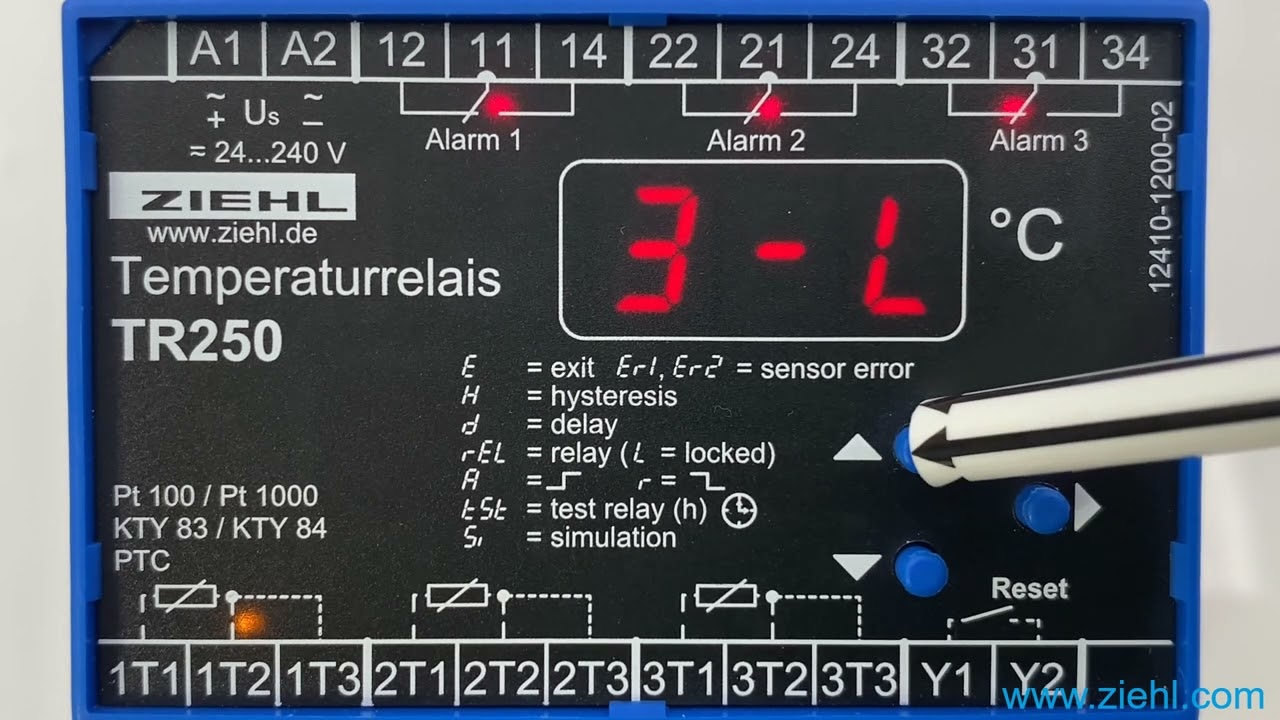 ZIEHL TR250 - sensor parameterization