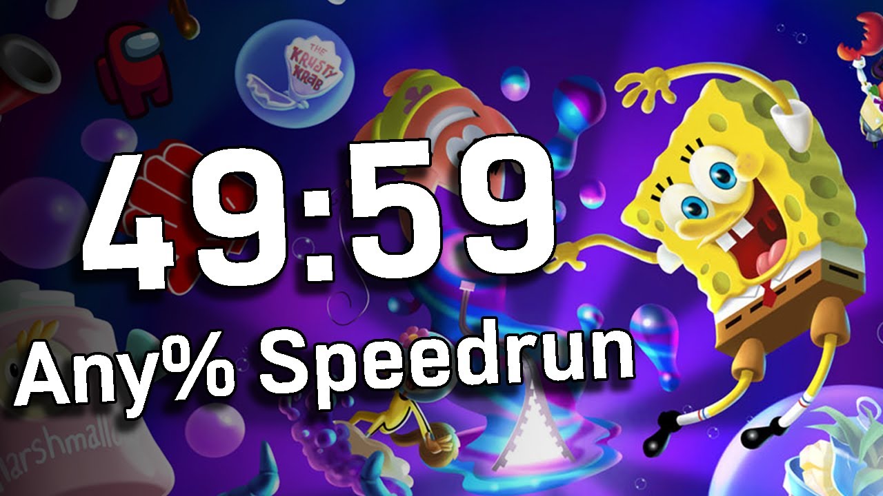 SpongeBob: the Cosmic Shake - First Sub-50 Any% Speedrun (49:59.11 Final Hit RTA, PC)