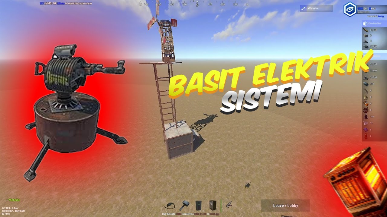 RUST EN BASİT ELEKTİRİK SİSTEMİ VE TARET BAĞLAMA  | RUST TÜRKÇE