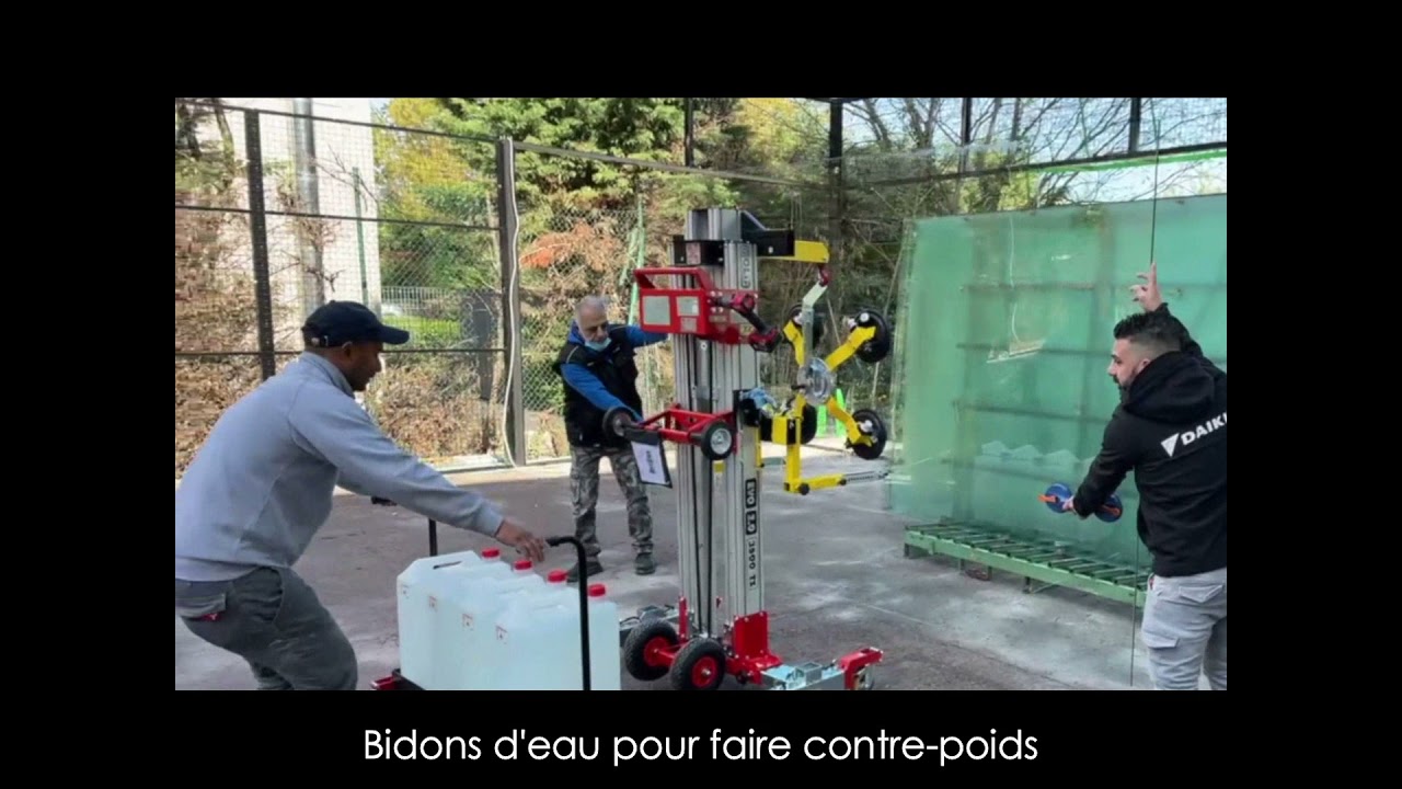 Manipulateur / Installateur mobile de vitrage EVO pour TENNIS PADEL - PALVAC - 02 41 27 33 22