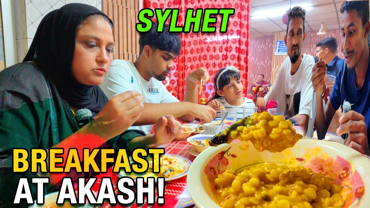 Traditional Bangladeshi Breakfast 🍵 | Akash in Medina Market, Sylhet