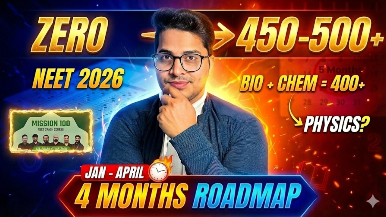 From ZERO to 500+ in NEET 2026 | 4 Months Realistic Plan (7 Steps) | Score 450+ in NEET