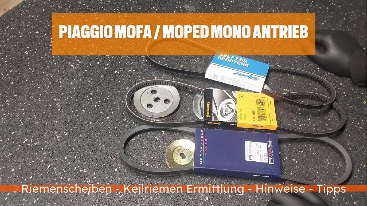 Piaggio Ciao Bravo SI Mono Antrieb - Unterschiede Riemenscheibe - Keilriemen Länge - Hinweise - Tipp