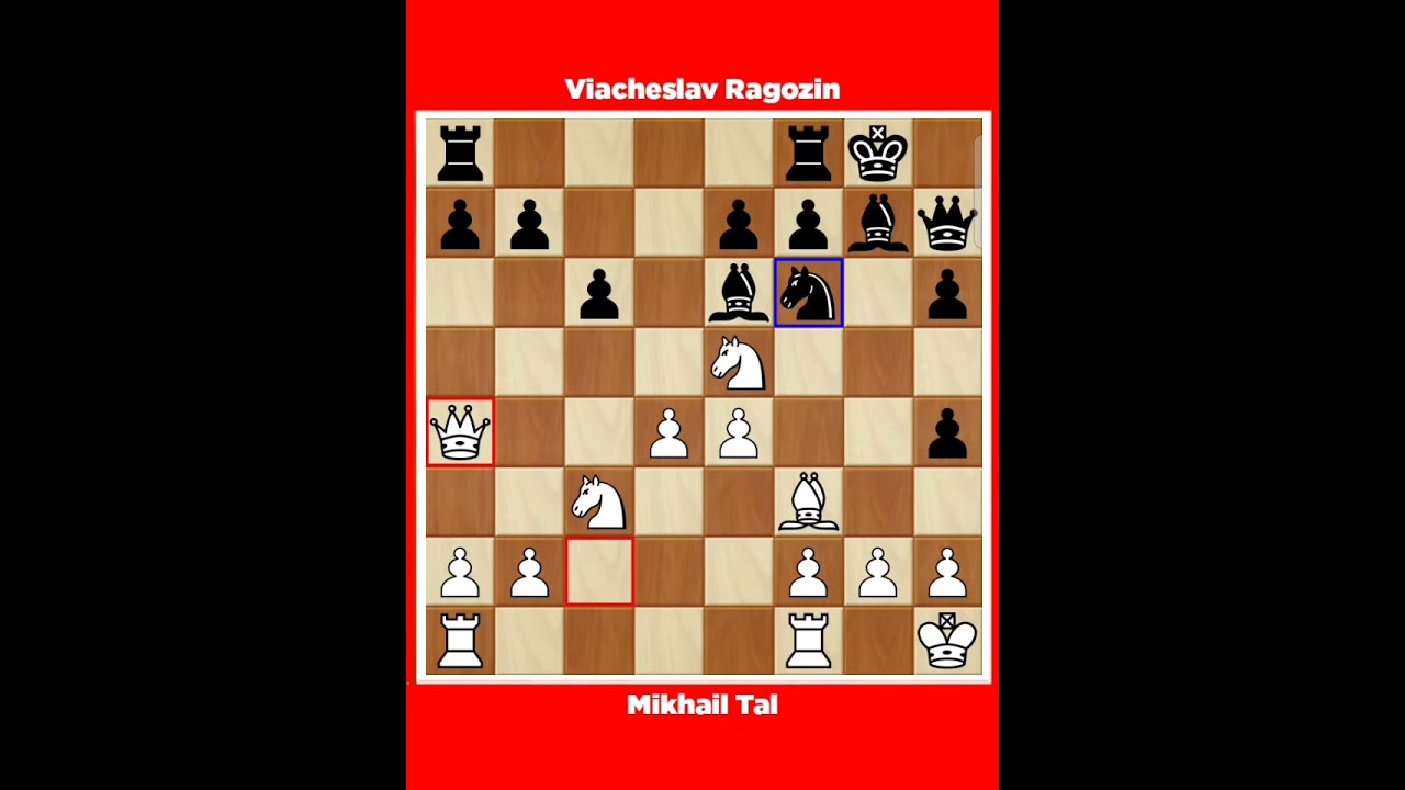 Mikhail Tal vs Viacheslav Ragozin √ Ch URS Leningrad Russia, 1956.