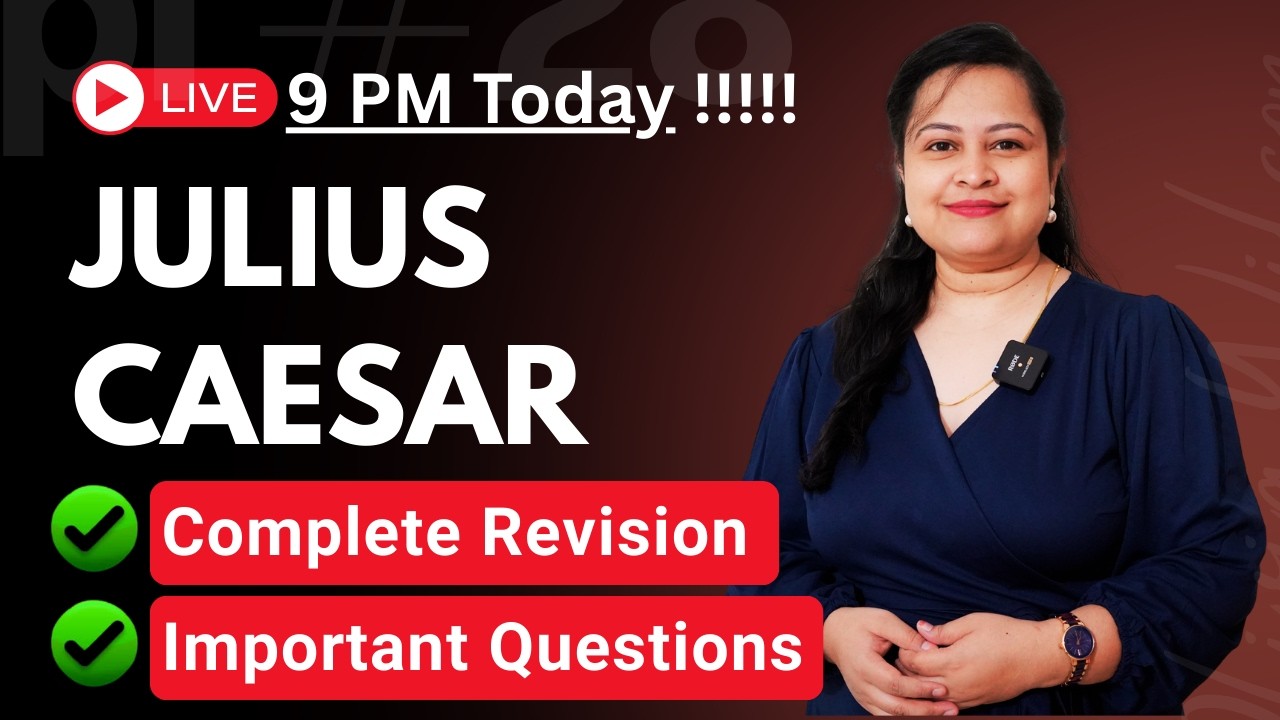 JULIUS CAESAR- One Shot Preparation | Important Questions At 9 PM Today!!
