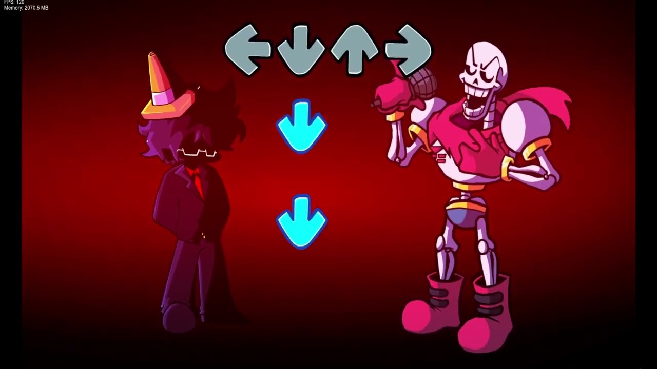 Defeat 2023 Remaster but Human Black Vs Papyrus (FNF Cover)