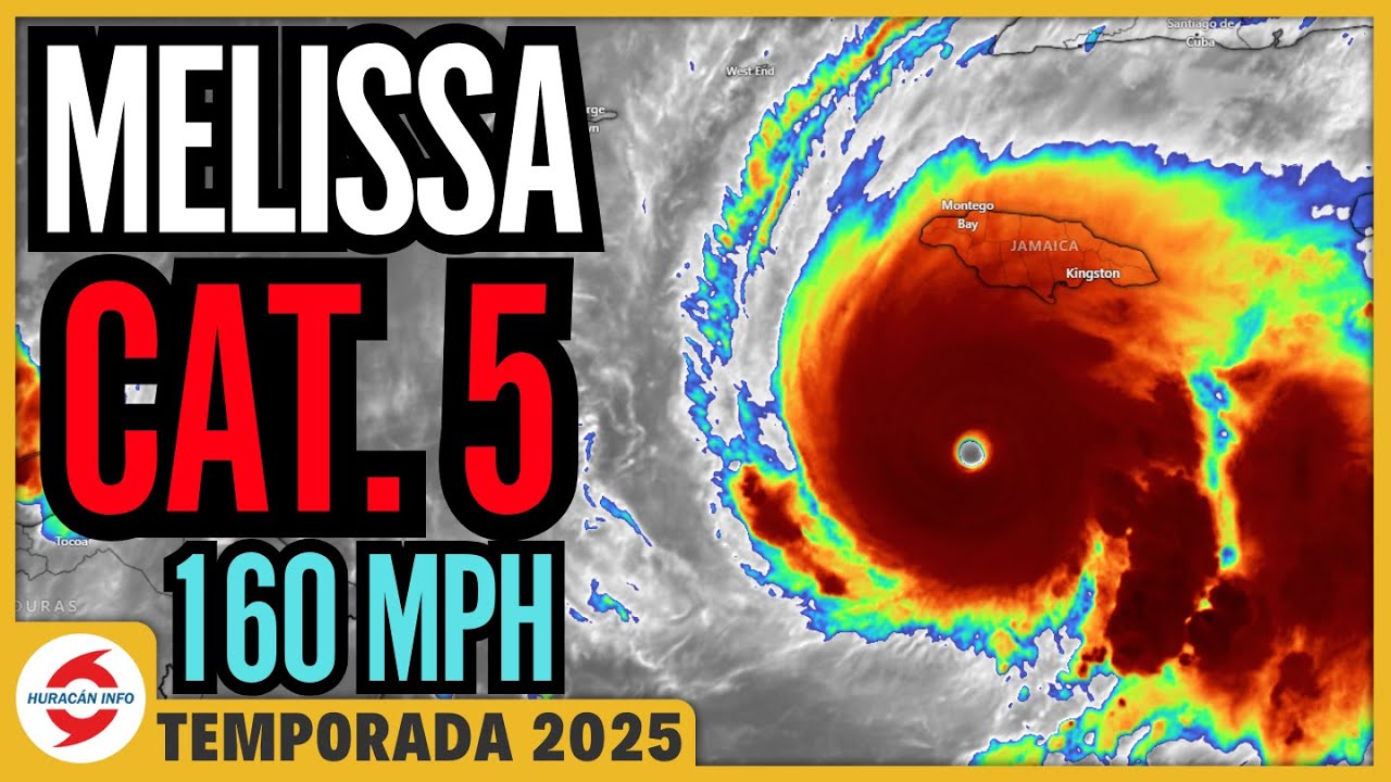 Huracán Melissa es Categoría 5 y puede intensificarse más. Catástrofe para Jamaica. Luego hacia Cuba