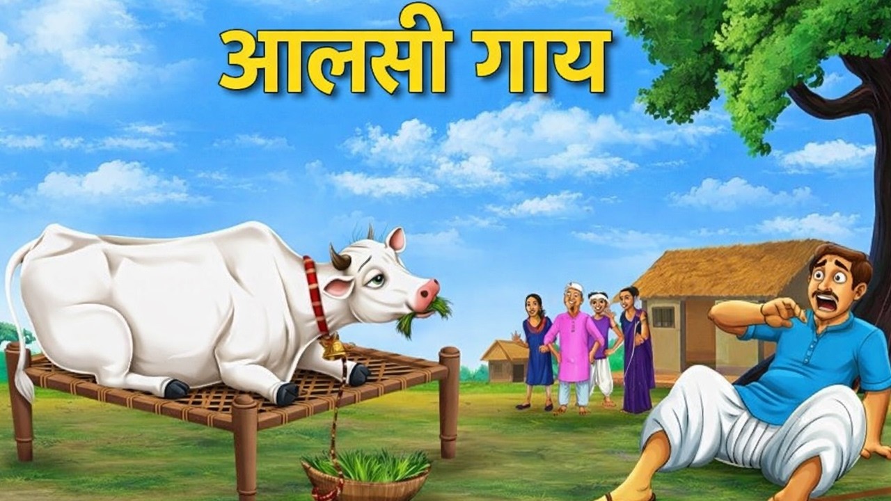 Lazy Cow Cartoon Story for Kids | کام چور گائے Hindi/Urdu | Kids Cartoon Story in Hindi |  Lazy Cow