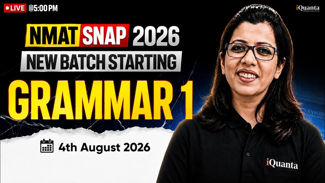 NMAT & SNAP 2026 Practice Session | Class #02 | Grammar 01 | New Batch Starting