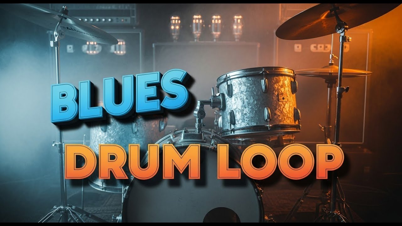10 min long Blues Drum Loop at Slow Speed for All Guitar Skills Jammers