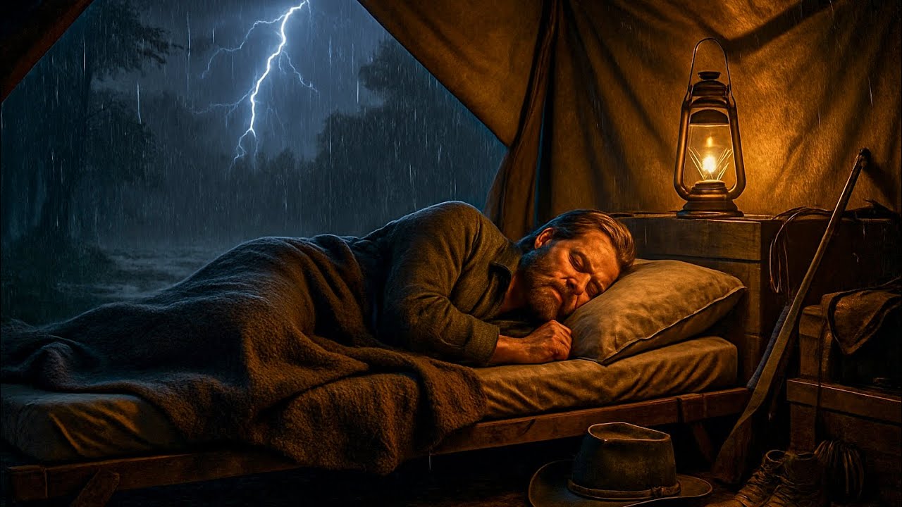 Cozy Tent Night During Heavy Rain and Thunderstorm | Arthur Morgan Sleeping/RDR2 ASMR 