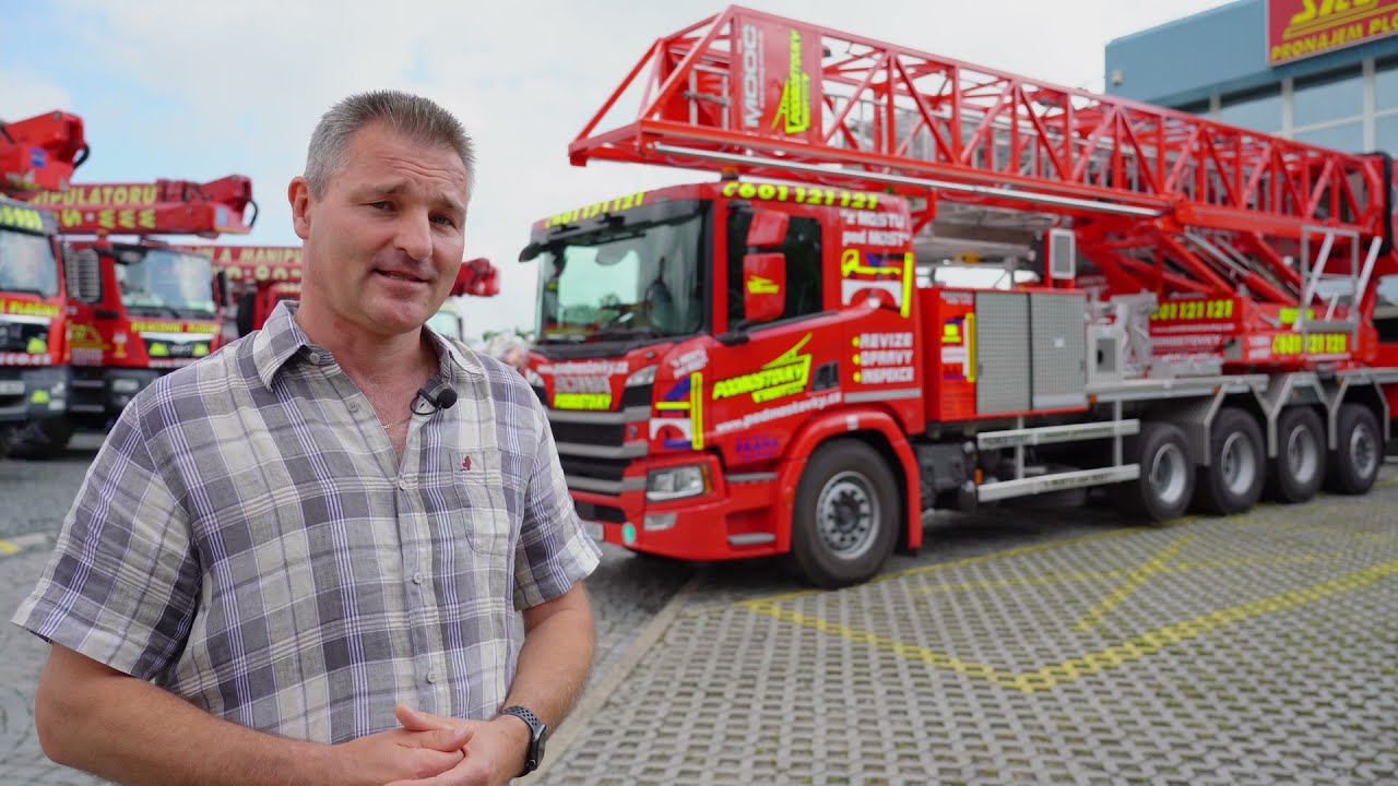 Speciální vozidlo Scania určené pro opravu mostů