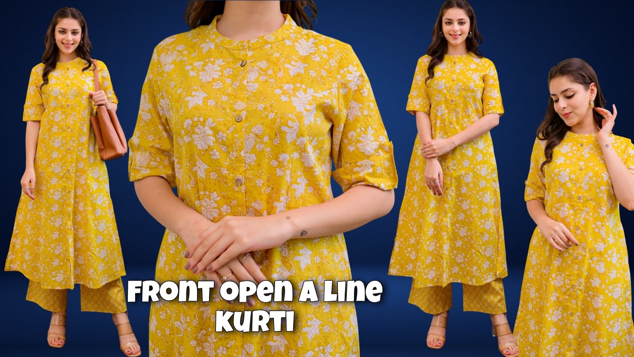 Round Collar A line Kurti Cutting And Stitching | Perfect 👌 Kurti for Summer