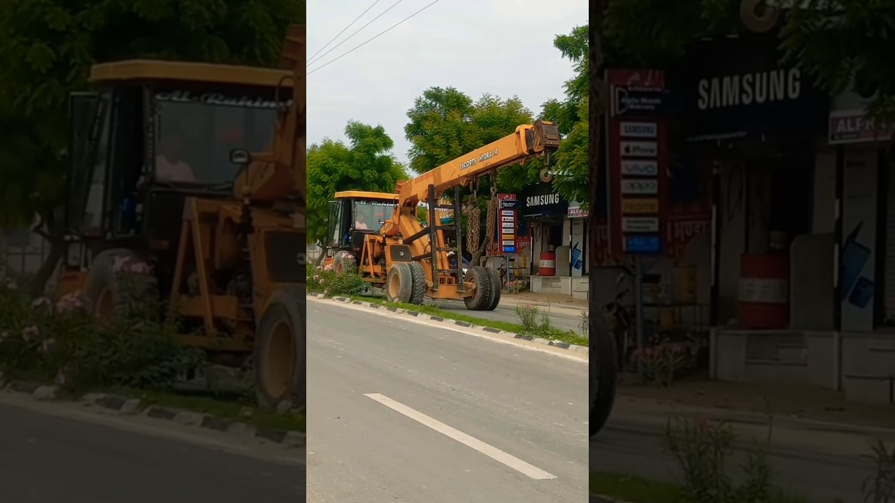 क्रेन की तेज रफ्तार 😱😎#jcb #ytshorts #automobile #hydra #shorts #hornsound #funny #viral