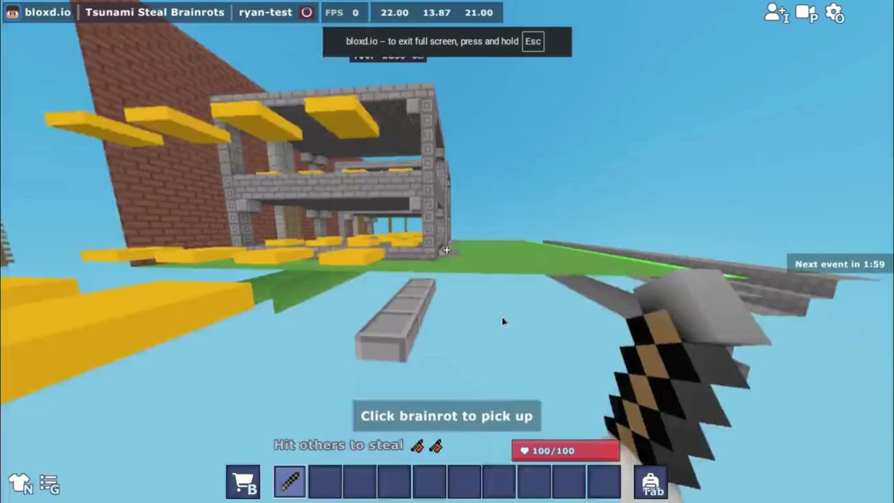 Testing new game modes in bloxd.io (Work at a Restaurant vs Tsunami Steal Brainrots)