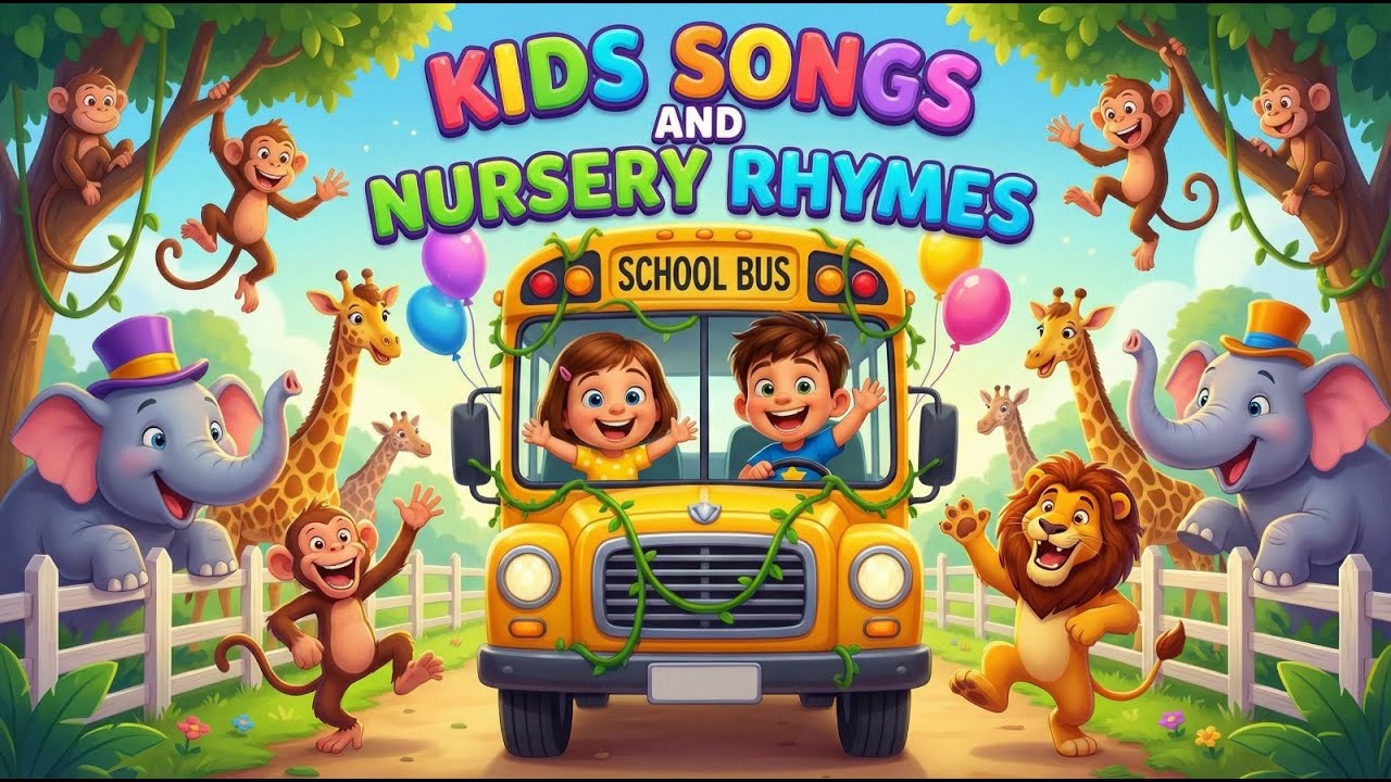 Kids Songs & Nursery Rhymes | 5 Little Monkeys, ABC & Wheels on the Bus