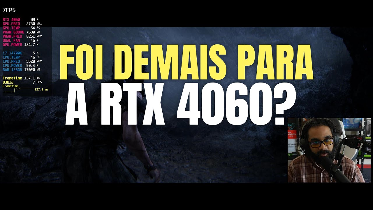NÃO RODOU SEM FG E DLSS O SENUA'S SAGA: HELLBLADE 2 NA RTX 4060 EM 1080p, 2K e 4k?