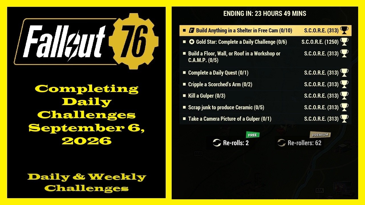 Выполнение ежедневных испытаний за 6 сентября 2026 года &mdash; Fallout 76: гайд по ежедневным испытаниям
